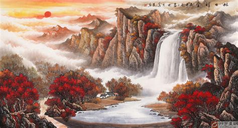 山水畫圖片大全招財(cái),山水畫圖片大全招財(cái)微信頭像縮略圖